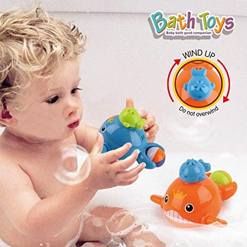 Dwi Dowellin Bath Toys Fishing Games Swimming Whales Bath Time Bathtub Toy for Toddlers Baby Kids Infant Fish Set Age 18months and up