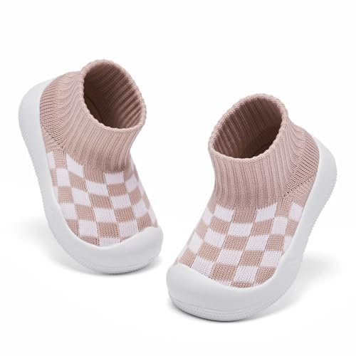 Eashi Baby Boy Girl Non-Skid Indoor Infant Walking Shoes Breathable Warm Elastic Sock Shoes with Memory Sole Protect Toes Outdoor Sneakers