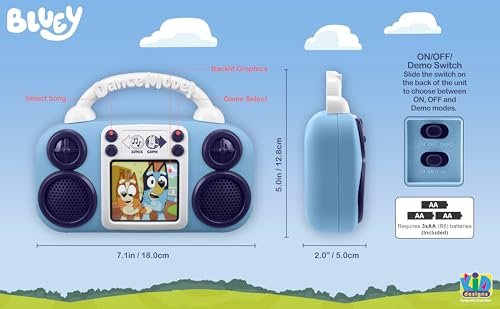 eKids Bluey Toy Music Player, Toy for Toddlers with Built-in Music, for Fans of Bluey Toys for Boys and Girls