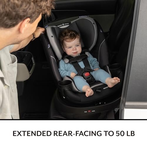 Evenflo Gold Revolve360 Slim 2-in-1 Rotational Car Seat with SensorSafe (Obsidian Black)