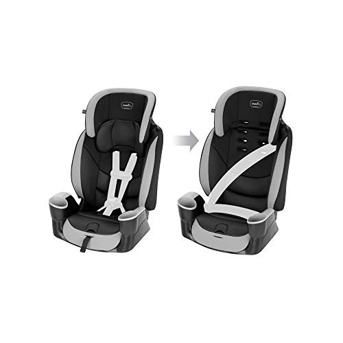 Evenflo High-Back Booster Car Seat with Harness, 22 to 110lbs, Maestro Sport, Granite Gray