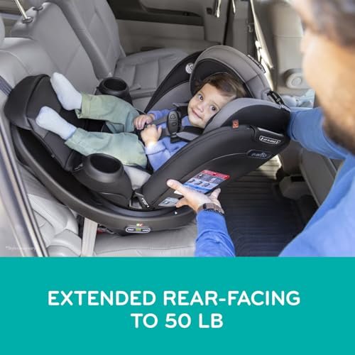 Evenflo Revolve360 Extend All-in-One Rotational Car Seat with Quick Clean Cover (Revere Gray)
