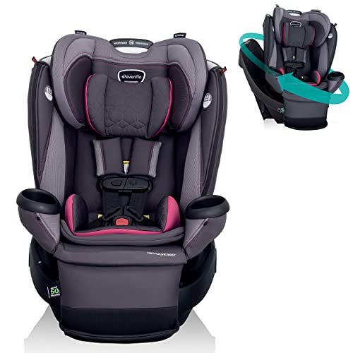 Evenflo Revolve360 Extend All-in-One Rotational Car Seat with Quick Clean Cover (Rowe Pink)