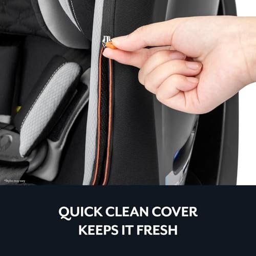 Evenflo Revolve360 Slim 2-in-1 Rotational Car Seat with Quick Clean Cover (Salem Black)