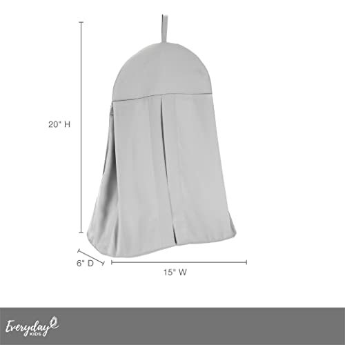 EVERYDAY KIDS Hanging Nursery Diaper Storage Organizer Portable Foldable Diaper Caddy Stacker, Machine Washable and Roomy Space - Gray Diaper Stacker
