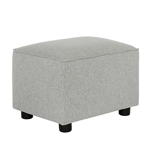 Evolur Holland Upholstered Ottoman in Harbor, Foot Rest Stool for Nursing Moms, Tool-Free Assembly, Made for Every Décor
