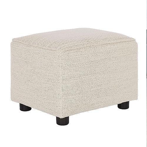 Evolur Holland Upholstered Ottoman in Thunder, Foot Rest Stool for Nursing Moms, Tool-Free Assembly, Made for Every Décor