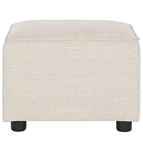Evolur Holland Upholstered Ottoman in Thunder, Foot Rest Stool for Nursing Moms, Tool-Free Assembly, Made for Every Décor