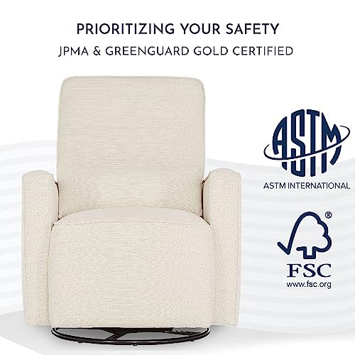 Evolur Holland Upholstered Plush Seating Glider Swivel, Glider Chair for Nursery in Thunder, Modern Nursery Glider, Tool-Free Assembly, Easy to Clean, Environmentally Conscious Glider