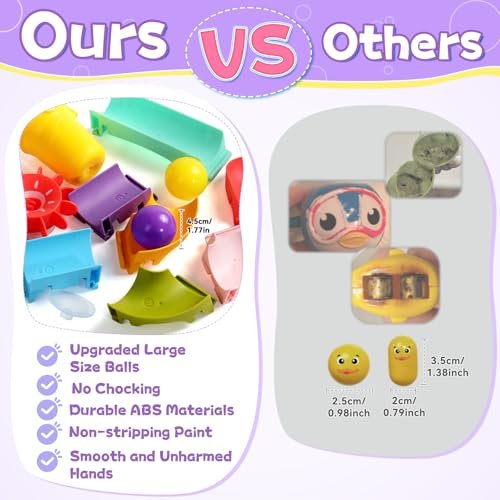 Fajiabao Toddler Bath Toys for Kids Ages 1-3 3-5 Bathtub Toys DIY Slippery Slide Track Fun Baby Shower Toys Birthday Gift for Boys Girls Bath Time 1 2 3 4 5 6