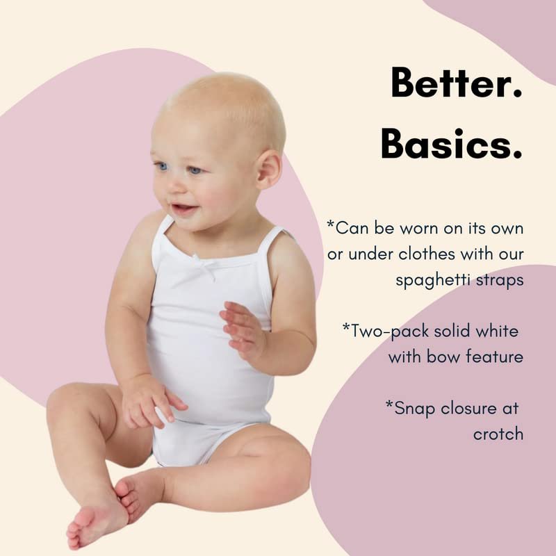 Feathers Tank Top Bodysuits for Baby Girl (2 Pack) Super Soft One-Piece Toddler Bodysuit