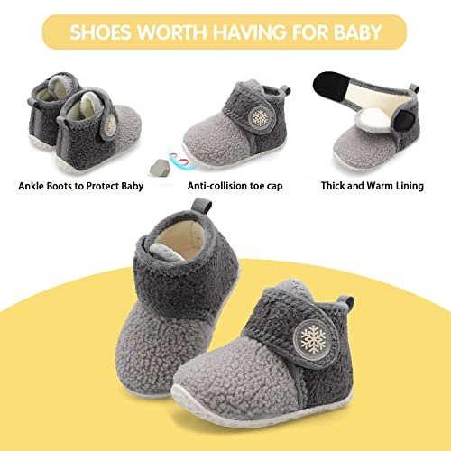 FEETCITY Baby Booties Girls Boys Infant Slippers First Walkers Shoes Warm Socks Newborn Crib Shoes