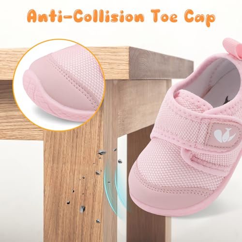 FEETCITY Baby First Walking Shoes Boys Girls Infant Sneakers Crib Shoes Breathable Lightweight Slip On Shoes