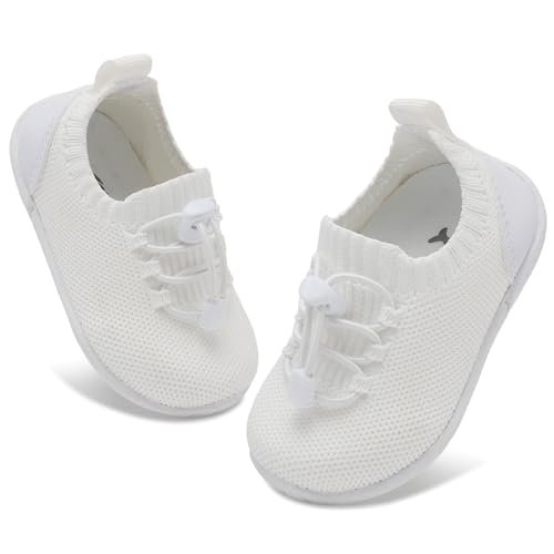 FEETCITY Baby Shoes Boys Girls First Walking Shoes Infant Sneakers Crib Shoes Breathable Lightweight Slip On Shoes