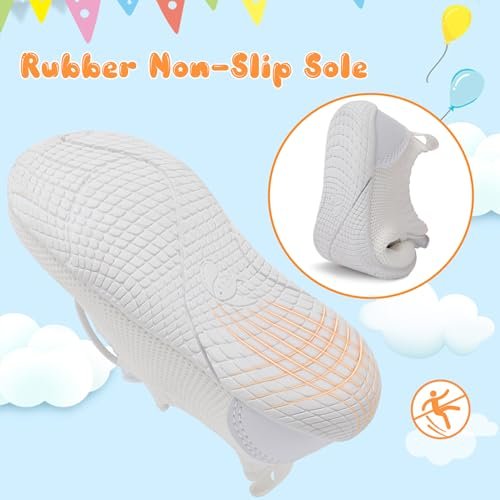 FEETCITY Baby Shoes Boys Girls First Walking Shoes Infant Sneakers Crib Shoes Breathable Lightweight Slip On Shoes