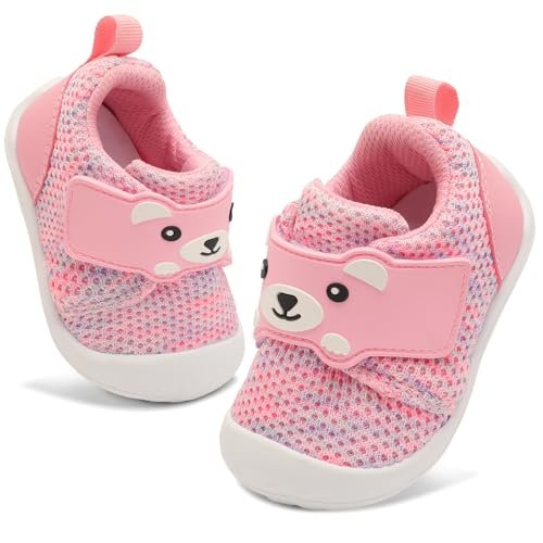 FEETCITY Baby Walking Shoes Wide Baby Shoes Boys Girls Infant Sneakers Crib Shoes Breathable Toddler Barefoot Shoes Slip On Shoes