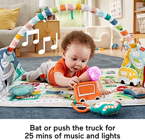 Fisher-Price Baby Playmat Activity City Gym to Jumbo Toddler Vehicle Mat with Music & Lights for Developmental Play Newborns Ages 0+ Months