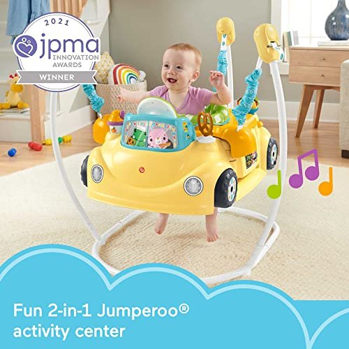 Fisher-Price Baby to Toddler Learning Toy 2-in-1 Servin’ Up Fun Jumperoo Activity Center with Music Lights and Shape Sorting Puzzle Play