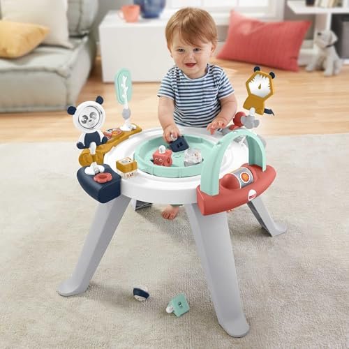 Fisher-Price Baby to Toddler Toy 3-in-1 Spin & Sort Activity Center and Play Table with 10+ Activities, Happy Dots