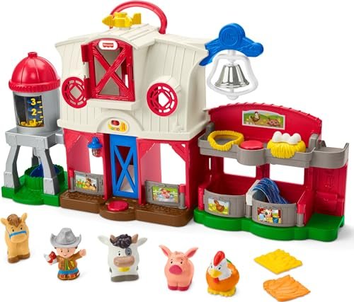Fisher-Price Little People Toddler Learning Toy Caring for Animals Farm Playset with Smart Stages for Pretend Play Kids Ages 1+ Yearsβ (Amazon Exclusive)