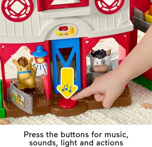 Fisher-Price Little People Toddler Learning Toy Caring for Animals Farm Playset with Smart Stages for Pretend Play Kids Ages 1+ Years​ (Amazon Exclusive)