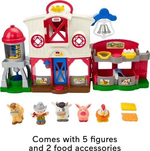 Fisher-Price Little People Toddler Learning Toy Caring for Animals Farm Playset with Smart Stages for Pretend Play Kids Ages 1+ Years​ (Amazon Exclusive)