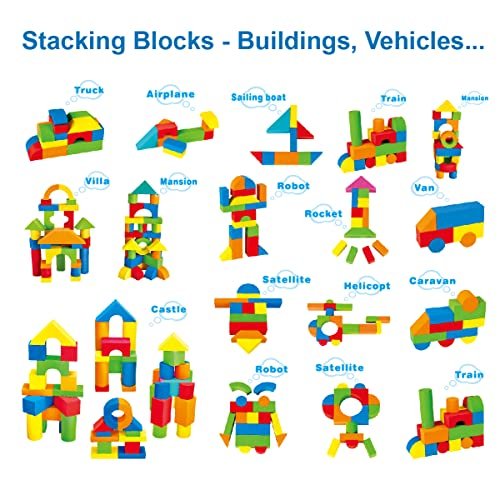 Foam Building Blocks for Toddlers 2-4, 41 Pieces EVA Soft Stacking Blocks, Baby Bath Foam Toy Set, Early Learning Construction Toys & Gifts for Kids, Boys & Girls 18+ Months