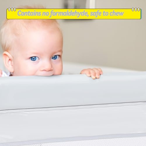 Foldable Baby Playpen, Extra Large Baby Playard, 59inx59in Baby Fence, Installation-Free Baby Safe Play Yard with Climbing Mat, Ocean Ball, Hoop, Storage Bag