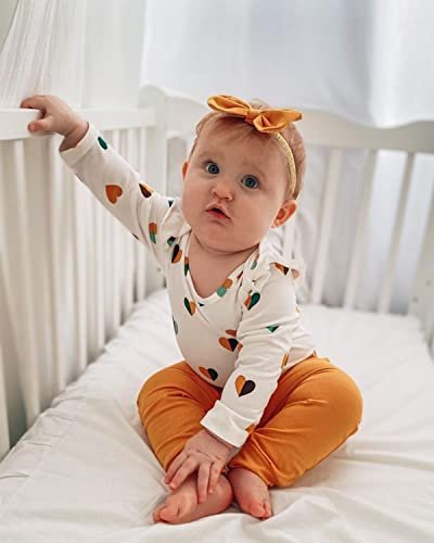 Fullfamous Baby Girl's 3pc Frill Long Sleeve Romper and Pant Set