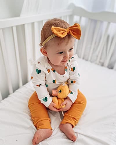 Fullfamous Baby Girl's 3pc Frill Long Sleeve Romper and Pant Set