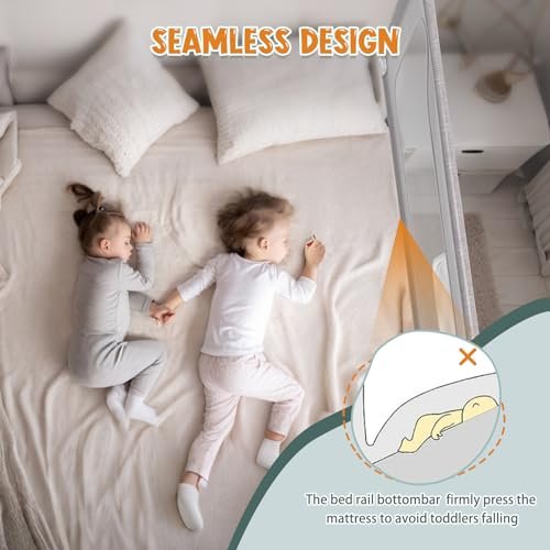 G TALECO GEAR Bed Rail for Toddlers, Stable Protective Bed Side Rails, Baby Bedrail Guard for Twin Full Queen & King Size Bed (60 Inch, 1 Piece)