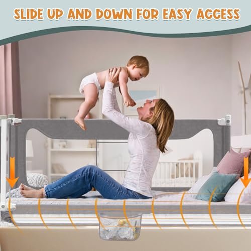 G TALECO GEAR Bed Rail for Toddlers, Stable Protective Bed Side Rails, Baby Bedrail Guard for Twin Full Queen & King Size Bed (60 Inch, 1 Piece)