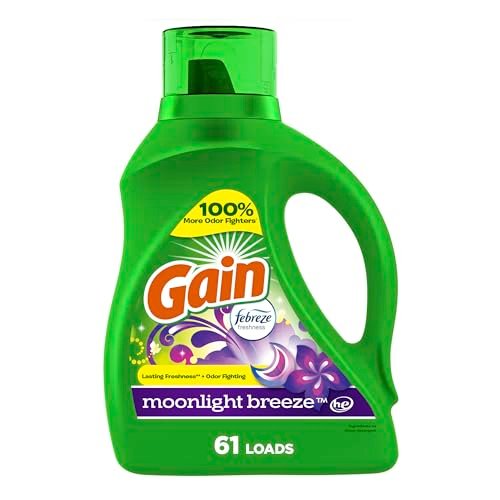Gain + Aroma Boost Liquid Laundry Detergent, Moonlight Breeze Scent, 61 Loads, 88 fl oz, HE Compatible