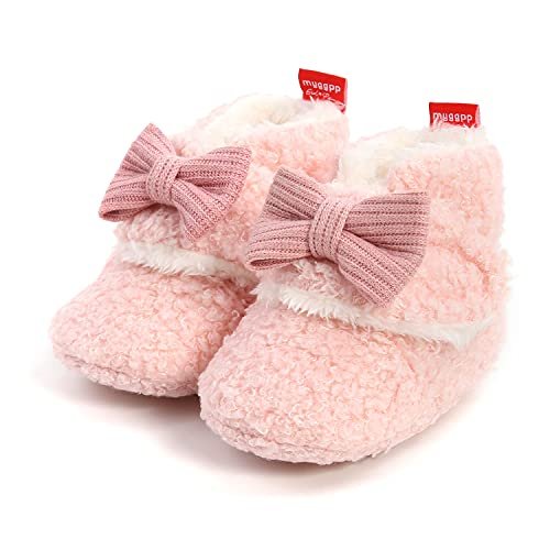 GDSDYM Baby Booties Cozy Fleece Slippers Soft Baby Shoes With Gripper Soles, Winter Warm Infant Newborn Crib Sock Shoes First Walkers