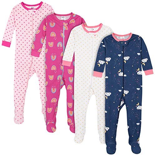 Gerber Baby-Girls 4-Pack Footed Pajamas