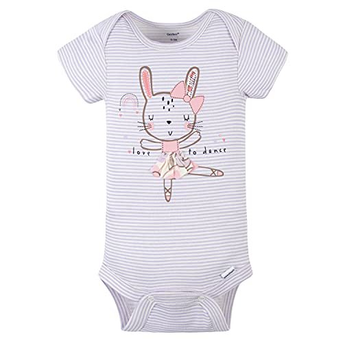 Gerber baby-girls 4-pack Short Sleeve Onesies Bodysuits