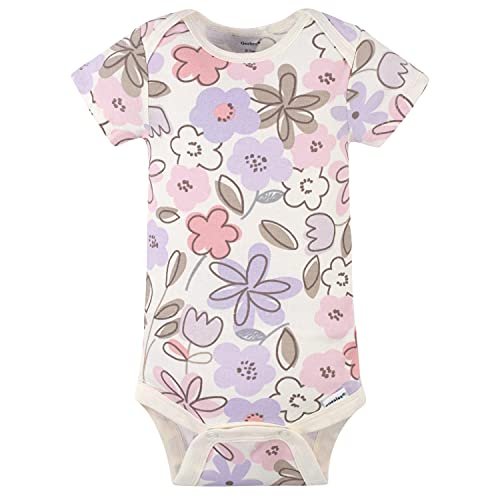 Gerber baby-girls 4-pack Short Sleeve Onesies Bodysuits