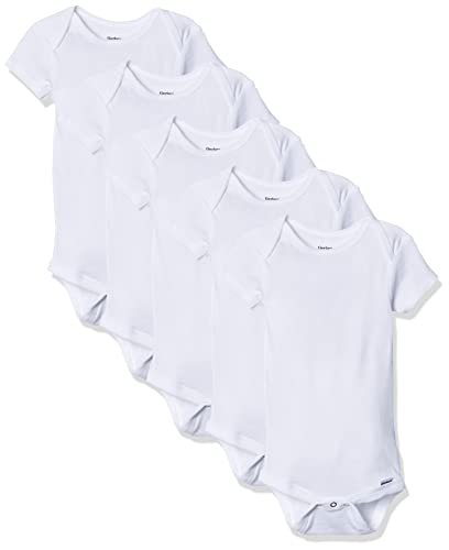 Gerber baby-girls 5-pack Solid Onesies Bodysuits