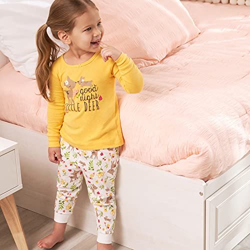 Gerber Baby Girls' Toddler Snug Fit 4-Piece Pajama Set