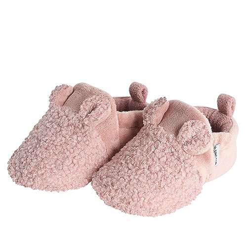 Gerber Unisex-Baby Fleece Lined Non Skid Soft Slipper Booties with Ears