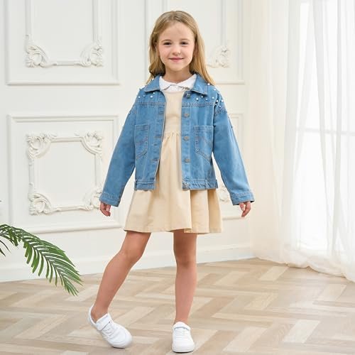 Girls' Pearls Denim Jacket Outerwear