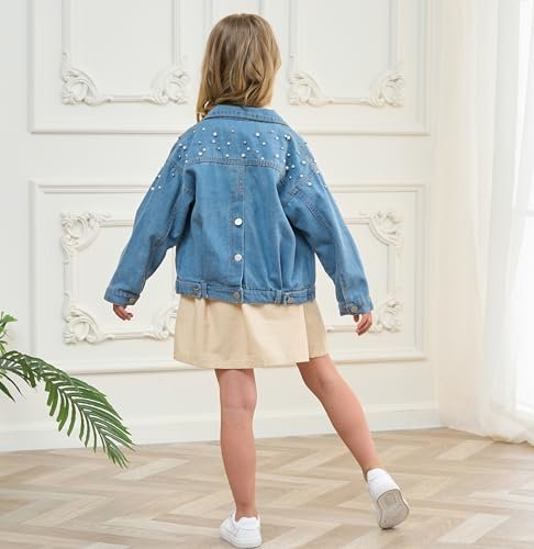 Girls' Pearls Denim Jacket Outerwear