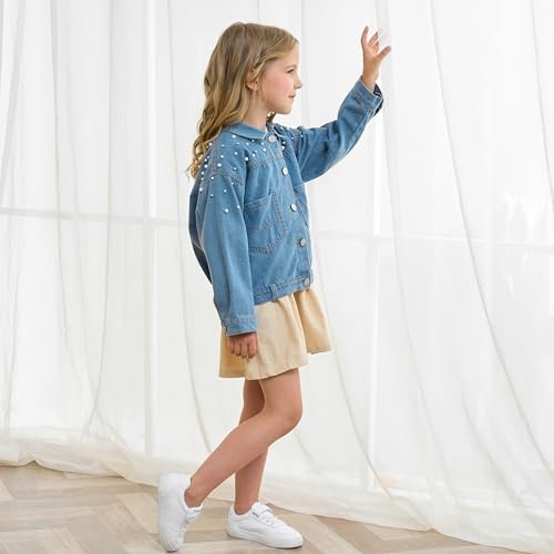 Girls' Pearls Denim Jacket Outerwear