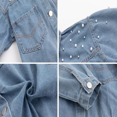 Girls' Pearls Denim Jacket Outerwear
