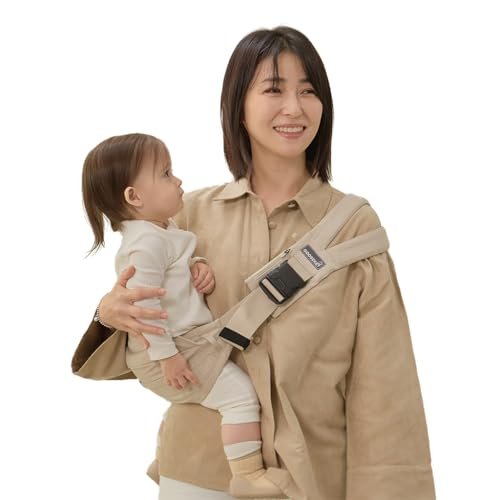 GOOSEKET 365 Toddler Carrier, 100% Cotton, Lightweight, Easy-to-USE, Portable, Suitable from 6-48 Months, Supports UP to 44LBS (Beige)