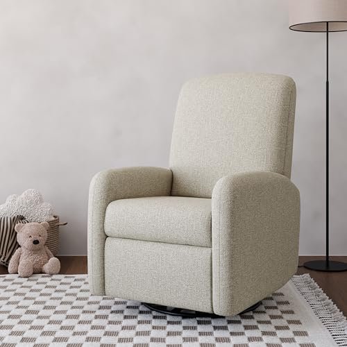 Graco Bellwood Power Recliner Swivel Glider (Dune Basketweave) – Electronic Power Recliner for Nursery, Includes Dual-USB Charging Port for USB-A & USB-C, Glider Rocking Chair with Full Recline