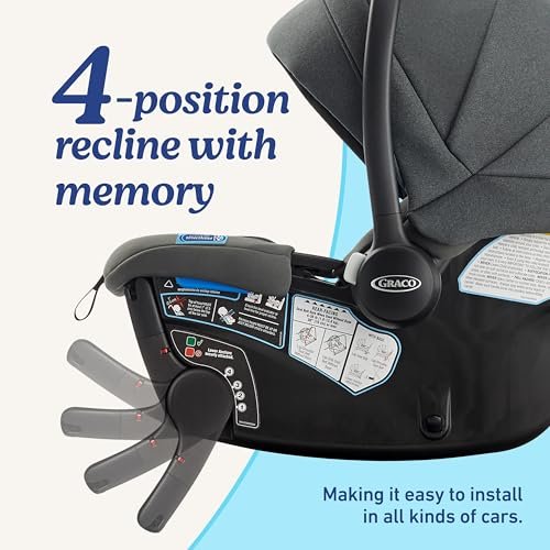 Graco Gomax Infant Car Seat, Orchid Haze, Lightweight, Reclining Rear Facing Car Seat Installs Without a Base