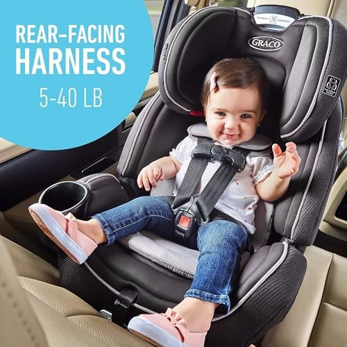 Graco Grows4Me 4-in-1 Car Seat, Convertible Infant to Toddler Car Seat and Booster, West Point Design, for 10 Years of Safe, Comfortable Journeys