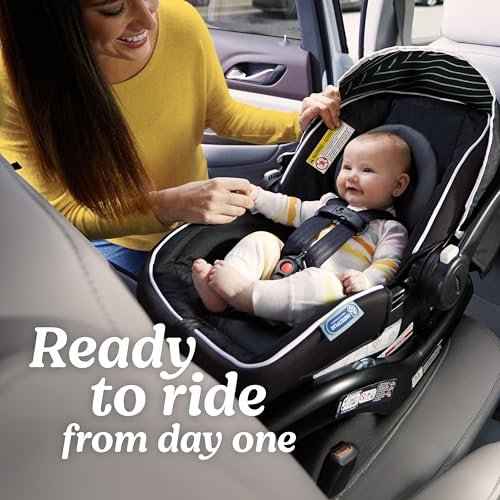 Graco SnugRide Lite LX Infant Car Seat, Rear-Facing, Lightweight, Adjustable Base, Easy Install, Studio