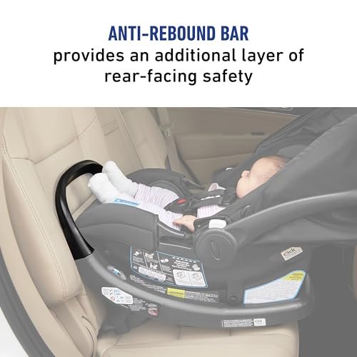 Graco SnugRide SnugFit Infant Car Seat with Simply Safe Adjust Harness System, Baby Car Seat with Anti Rebound Bar, Gotham